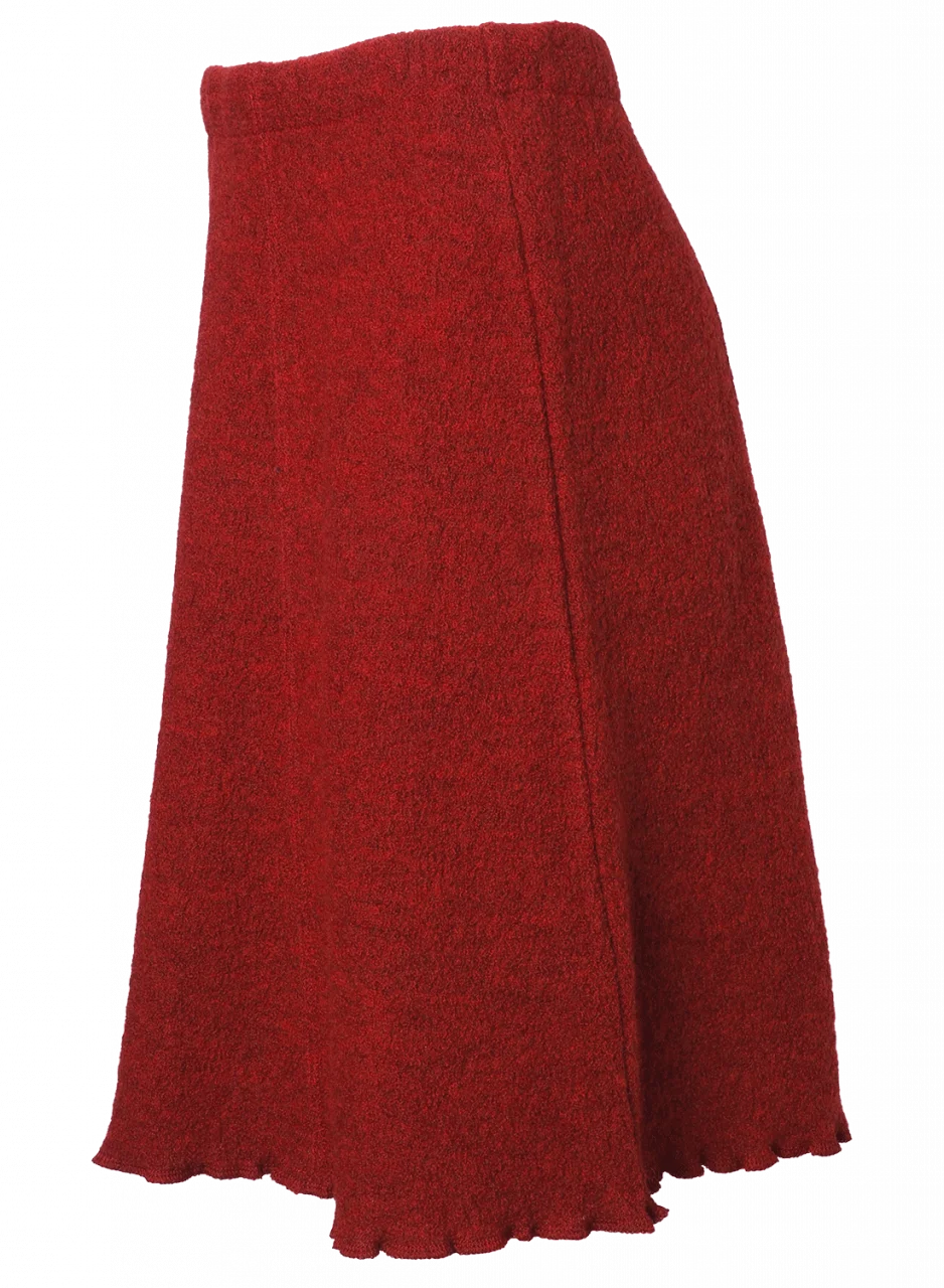 Long women's skirt in pure organic boiled wool