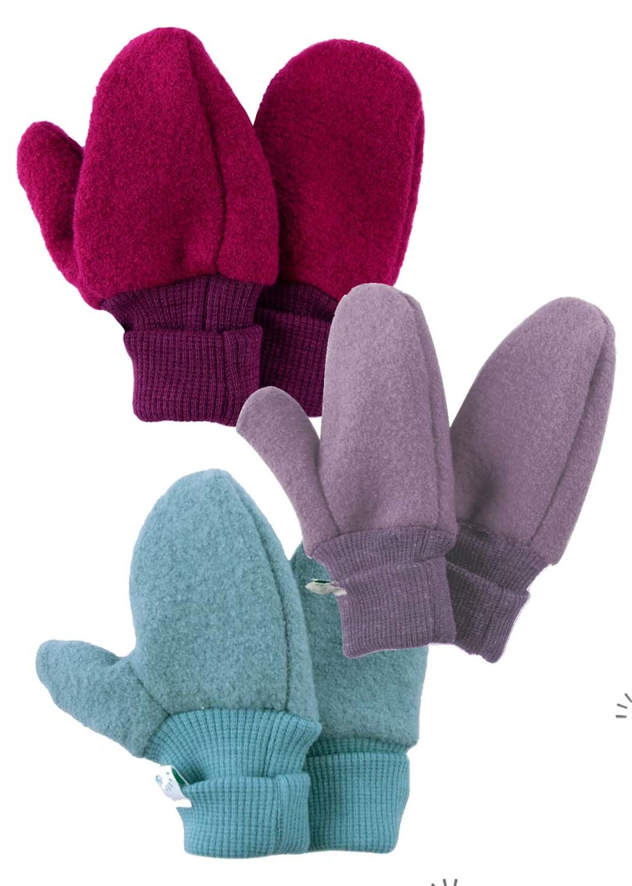 Kids' gloves in organic boiled wool