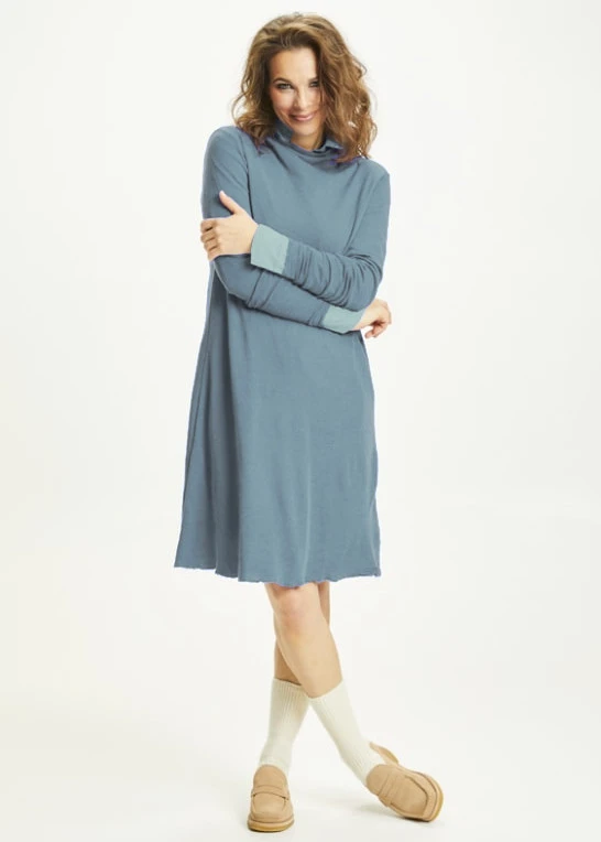 BLUSBAR turtleneck dress for women in pure merino wool