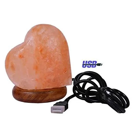 Heart Pink Himalayan Salt Lamp with usb