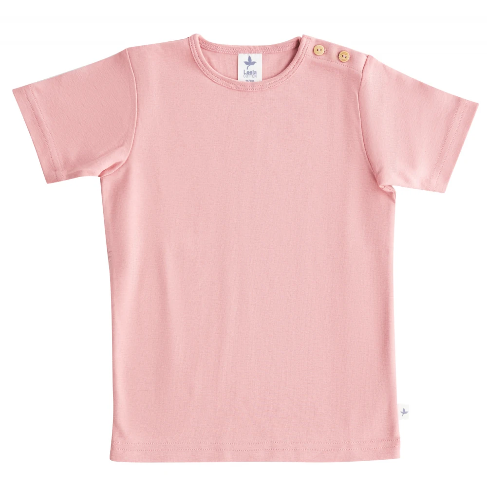 Short sleeve shirt in organic cotton - Old Rose