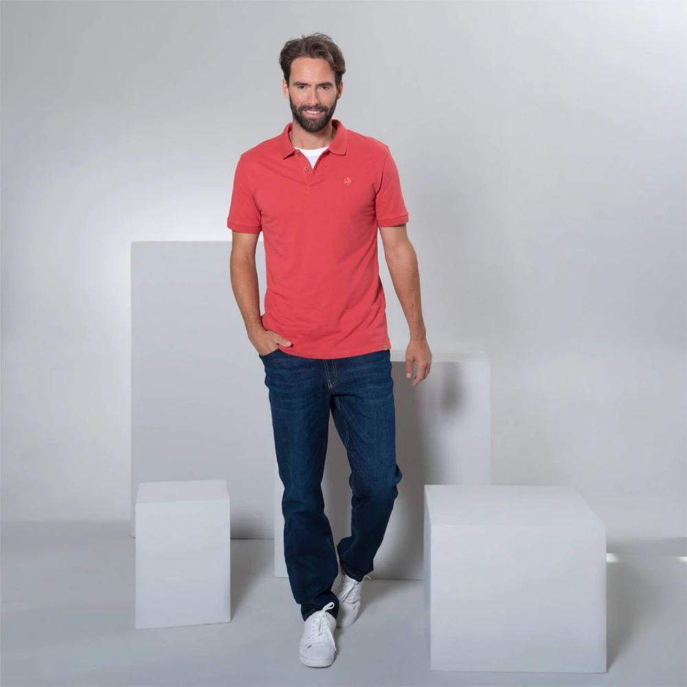 Polo classic shirt man Red in organic cotton and Bamboo