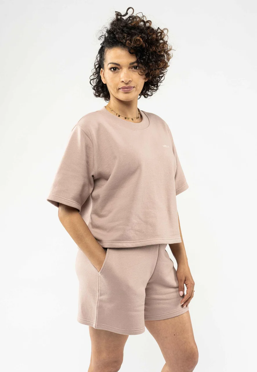 Women's cropped Deepali short sleeve sweatshirt in pure organic cotton