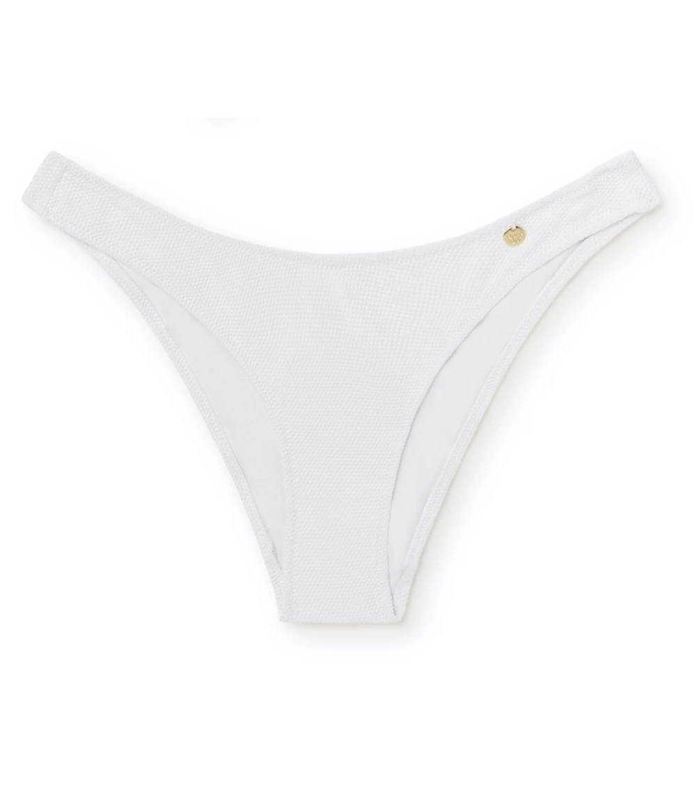 Bikini WHITE Brazilian bottom eco-friendly recycled