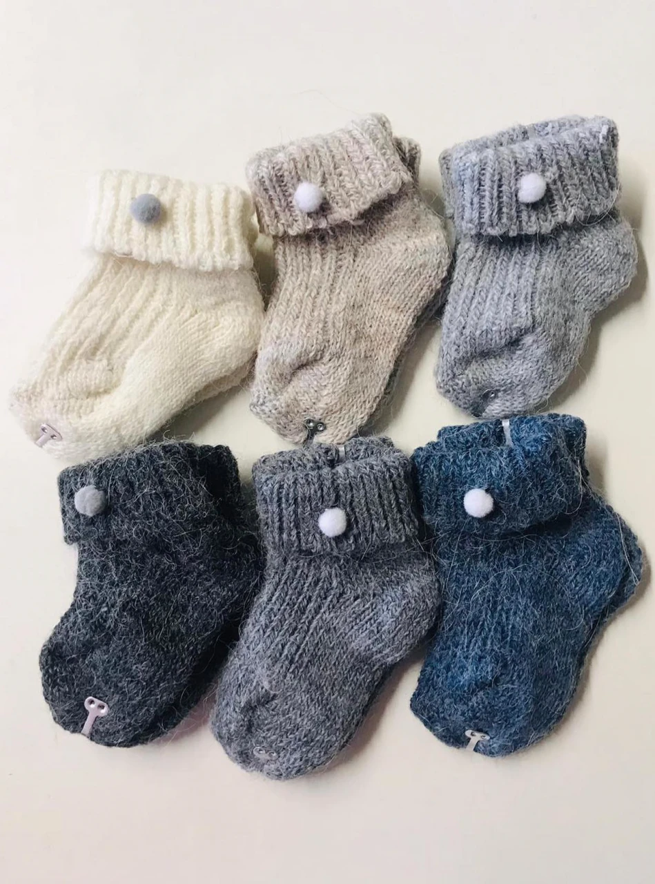 Baby Socks for Newborns in Alpaca and Wool