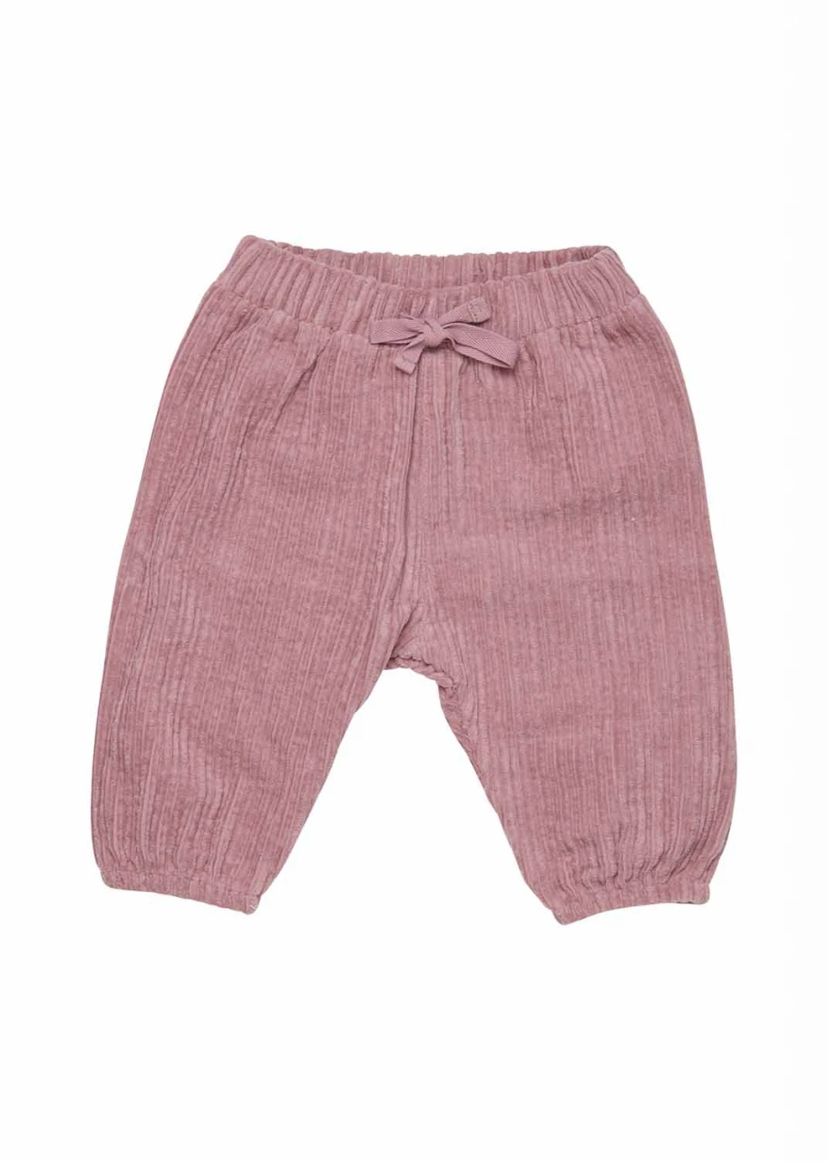 Baby pants in Cotton Velvet Bio - Nostalgia Rose
