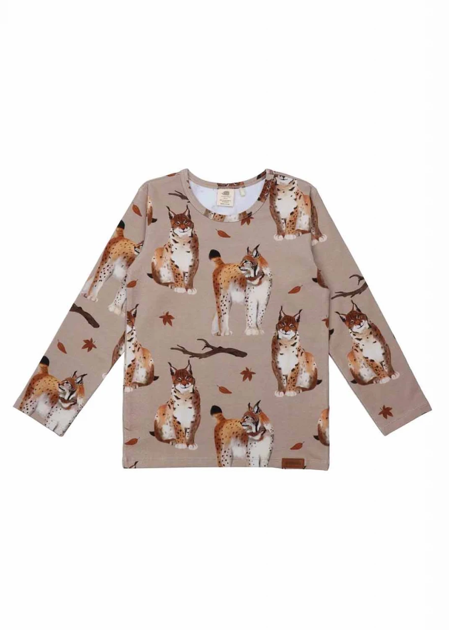 Shirt for children in organic cotton - Little Lynxes allover