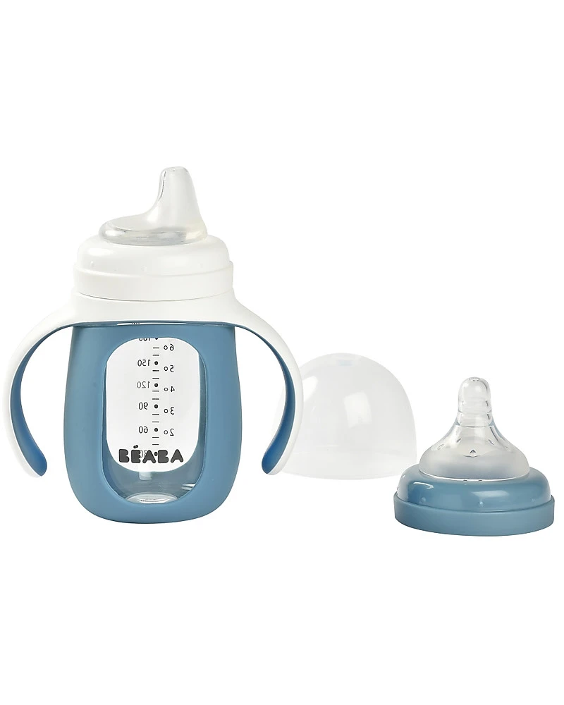2in1 Learning Bottle in Glass and Silicone 210 ml