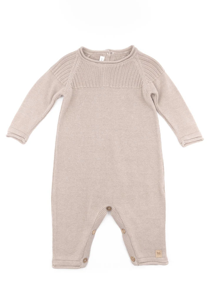 Camel knitted onesie for babies in organic Bamboo