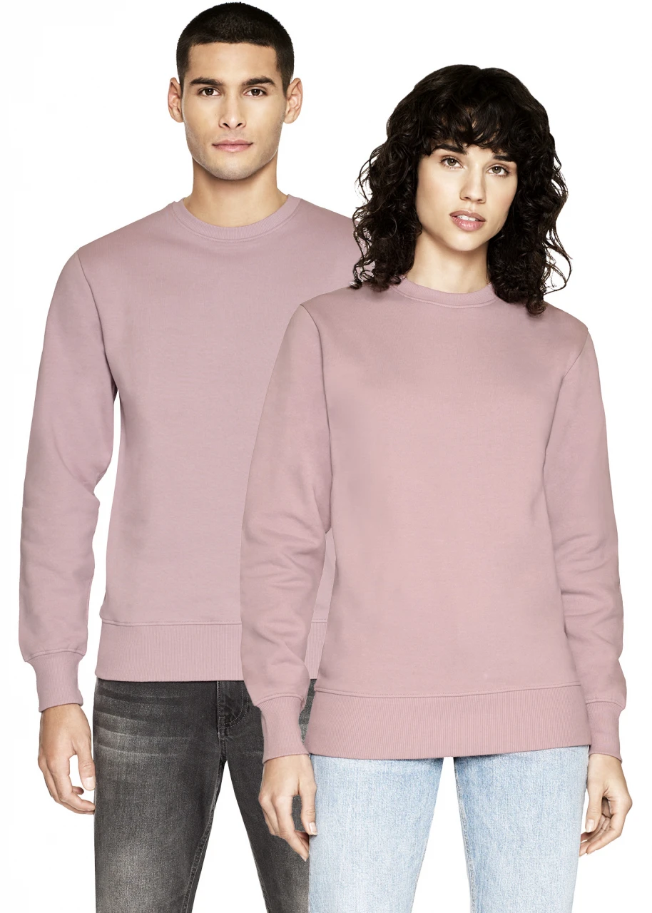 Unisex crewneck sweatshirt in pure organic cotton - PURPLE ROSE