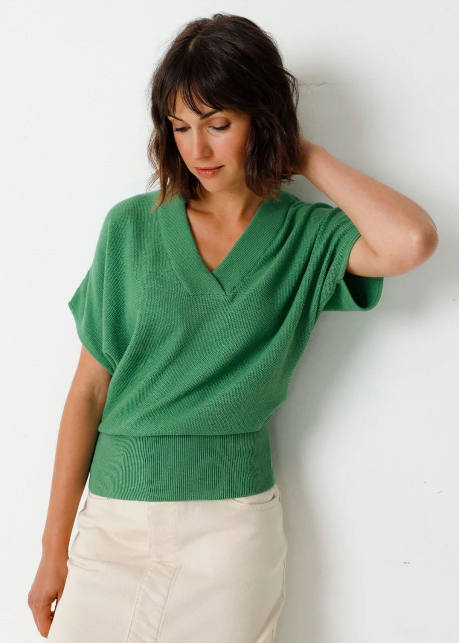 Women's Garazi Summer Sweater in Organic Cotton - Green