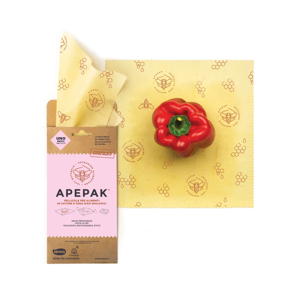 Apepack Duo L 1 pc 30x30 cm - organic cotton  and beeswax food film