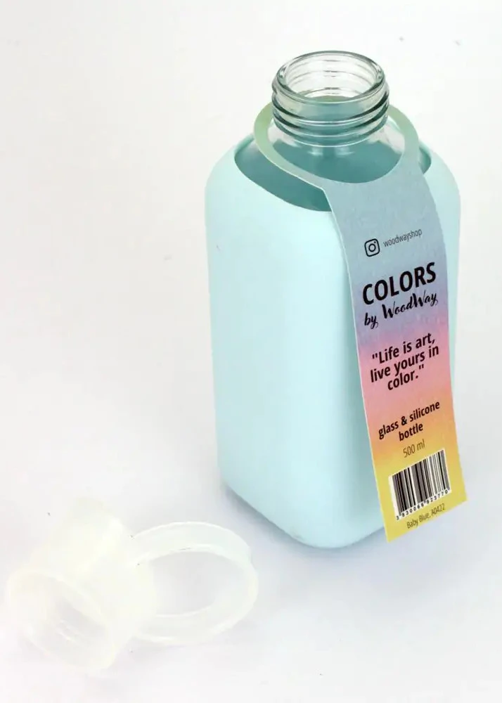 Glass bottle with silicone coating 500ml
