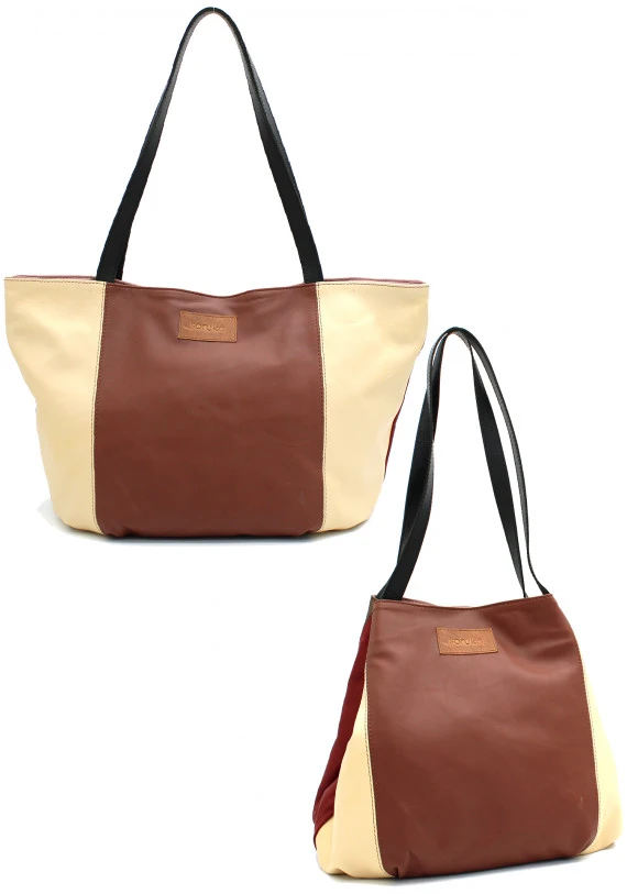 Two-volume Elba bag in EquoSolidale recycled leather