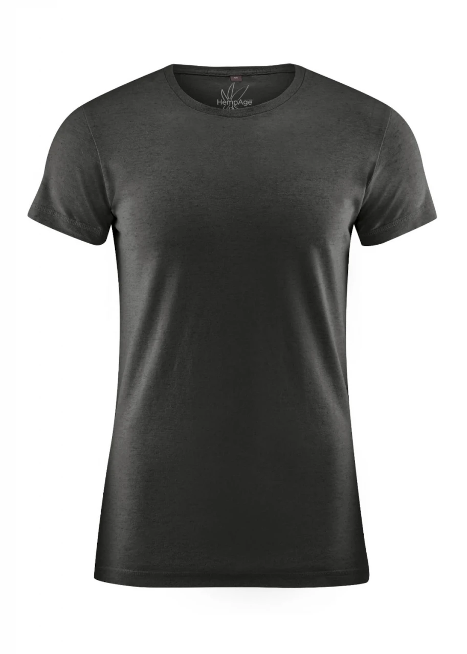 Men's Slim Fit T-shirt in Black Hemp and Organic Cotton