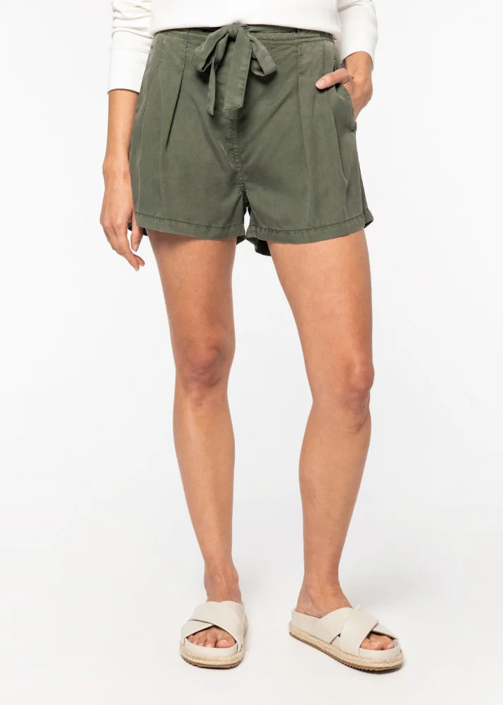Diana shorts for women in Lyocell TENCEL™ - Khaki