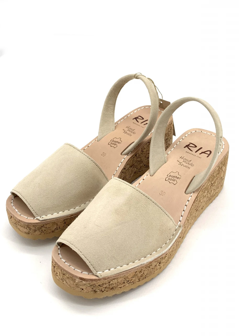 Women's Venecia Sandals in Natural Leather and Cork