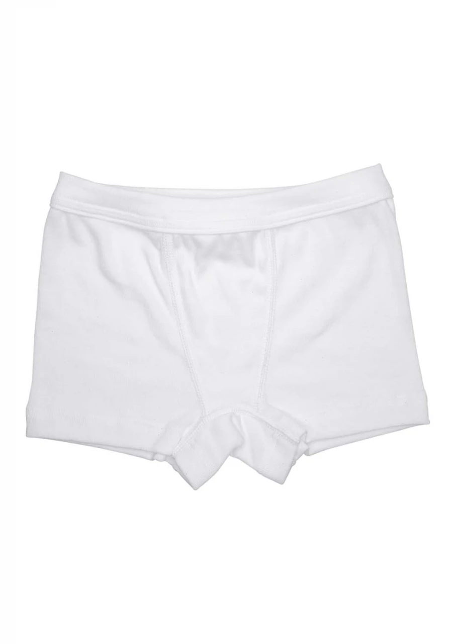 White boxer shorts for baby in pure organic cotton