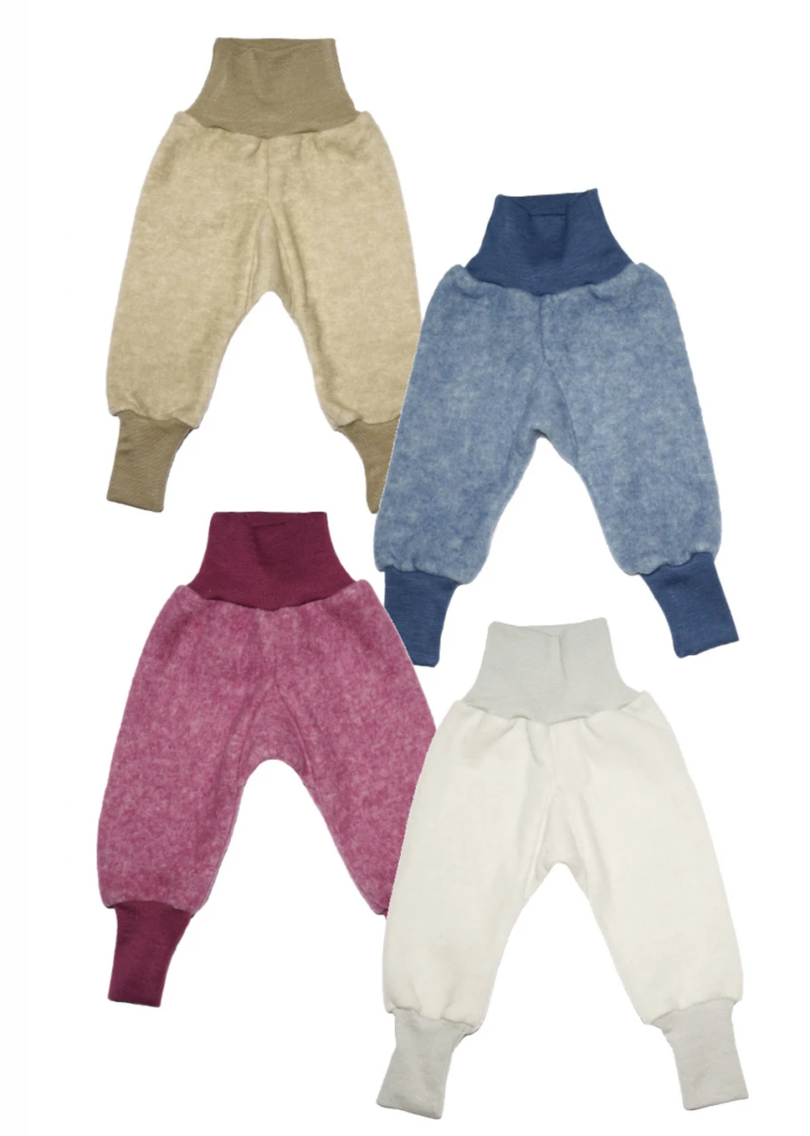 Children's trousers made of wool fleece and organic cotton