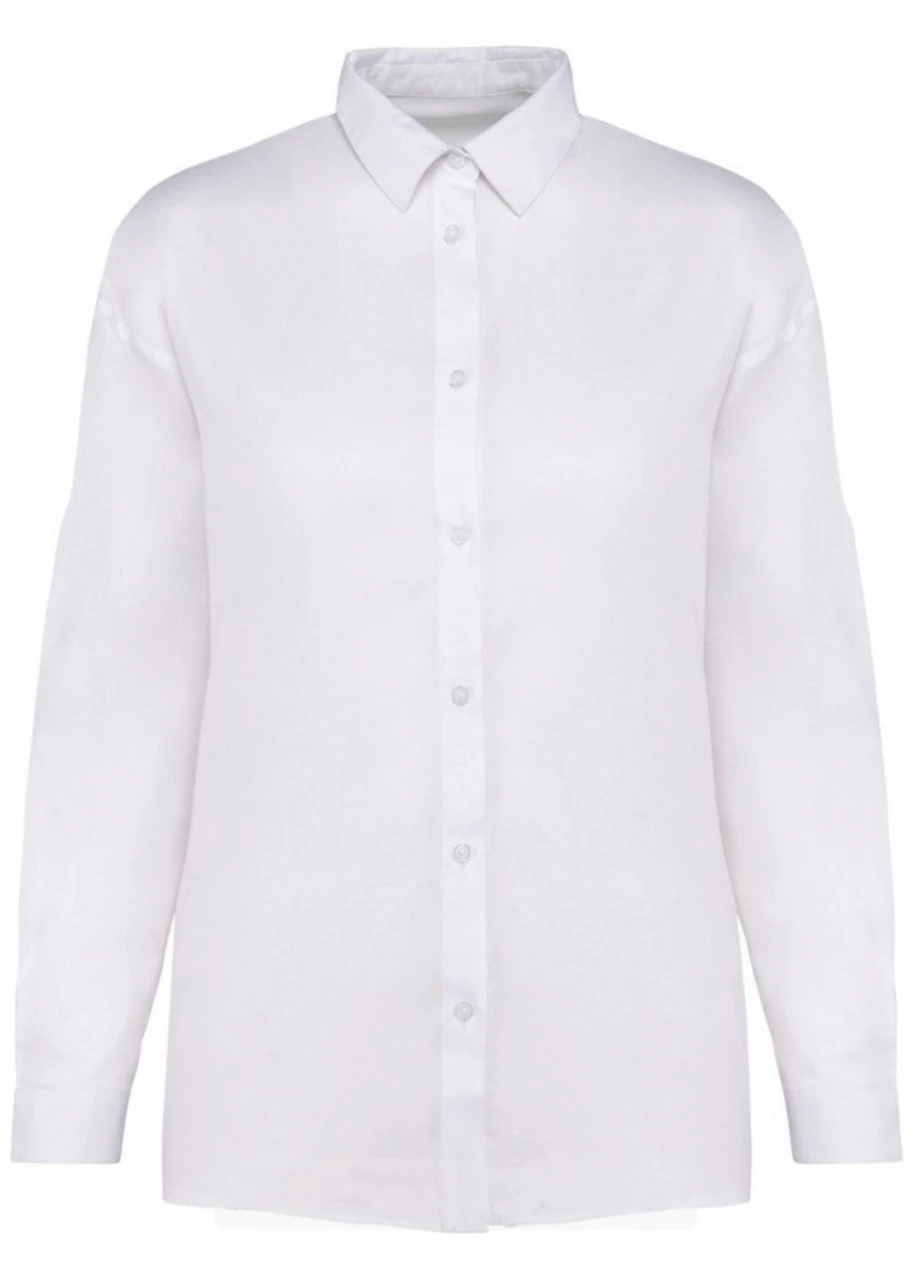 Camicia Washed Bianco da donna in Lyocell TENCEL e cotone bio