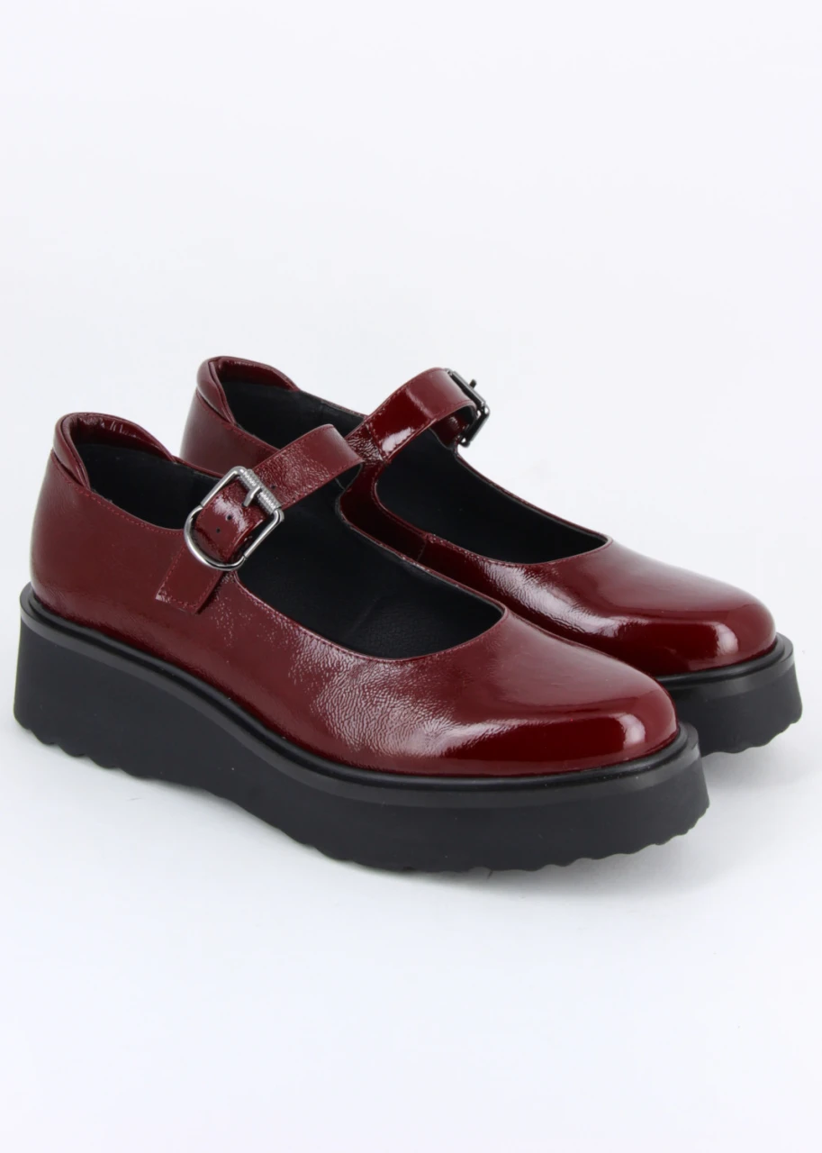 Kae Bordeaux Women's Shoes in Natural Leather