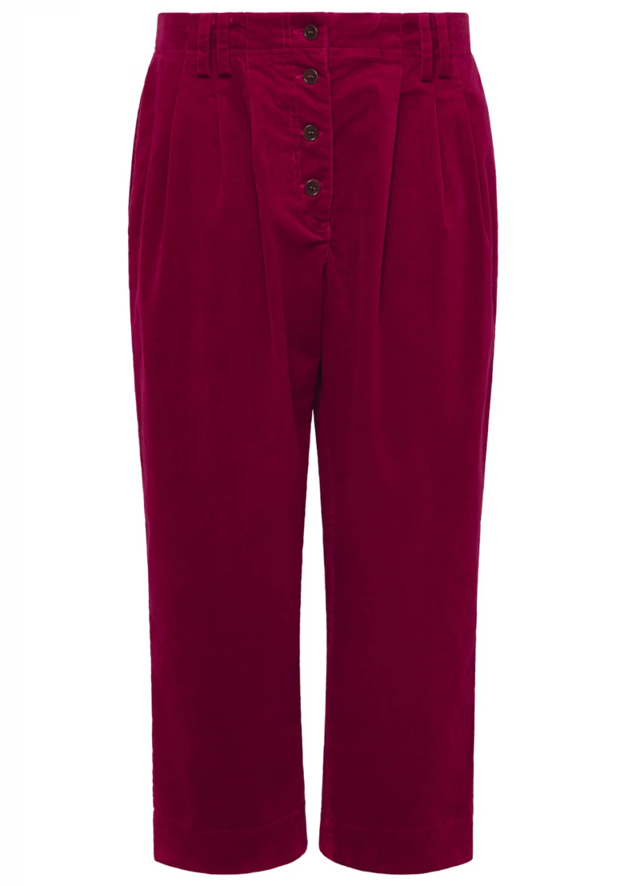 Women's Frisa Cherry trousers in organic cotton corduroy