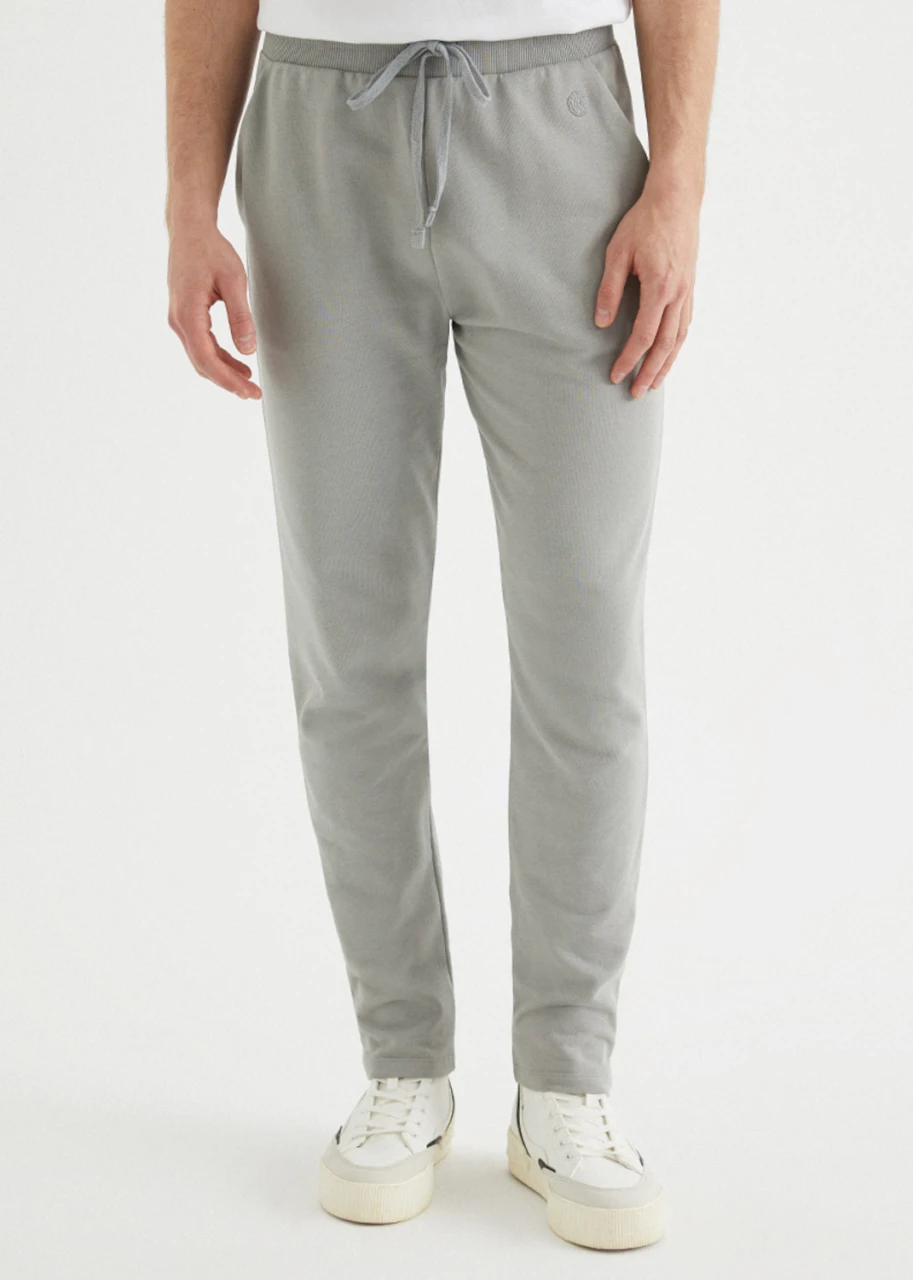 Men's Core Light Grey tracksuit trousers in pure organic cotton
