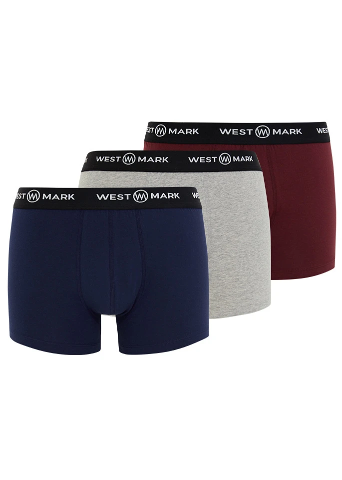 Oscar Color 3 pcs men's boxer shorts in organic cotton