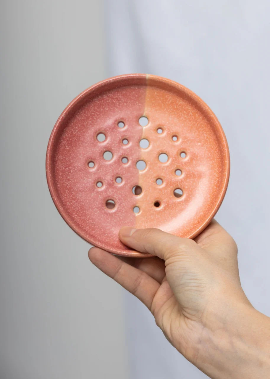 Industrial earthenware ceramic soap dish