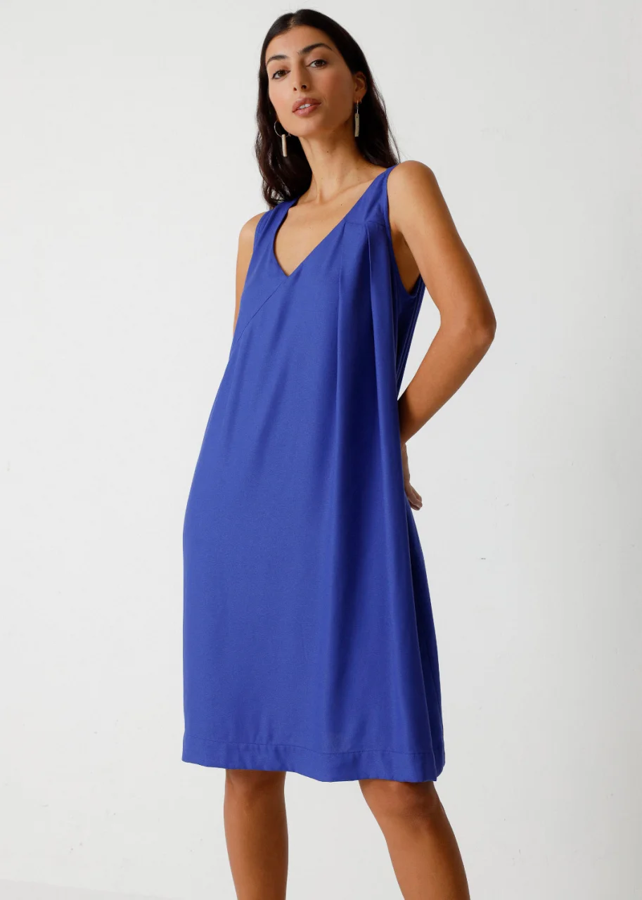 Women's Gabone royal blue dress in Ecovero
