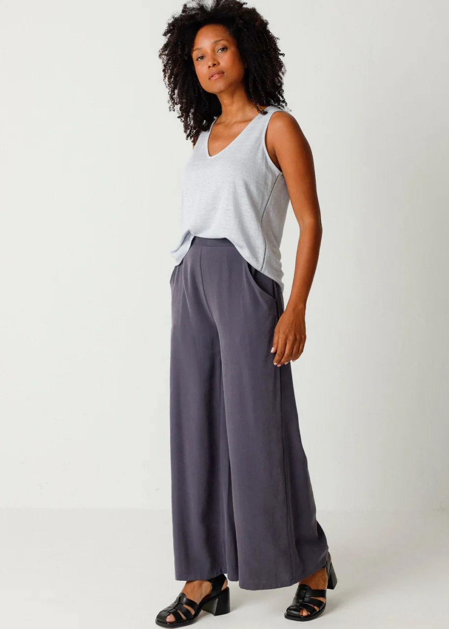 Women's dark grey Modal Tencel Culotte Klodin trousers