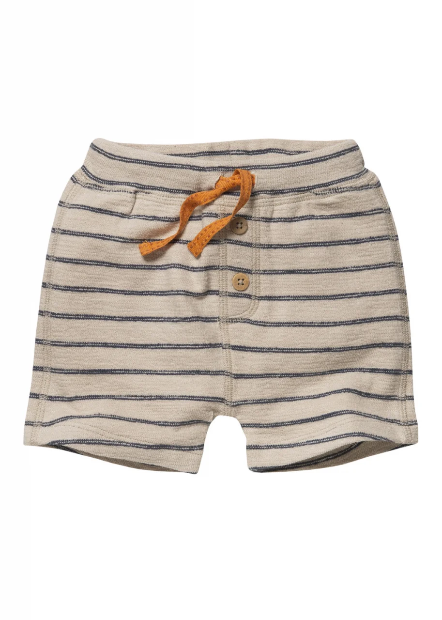 Shorts Beige stripes for children in pure organic cotton