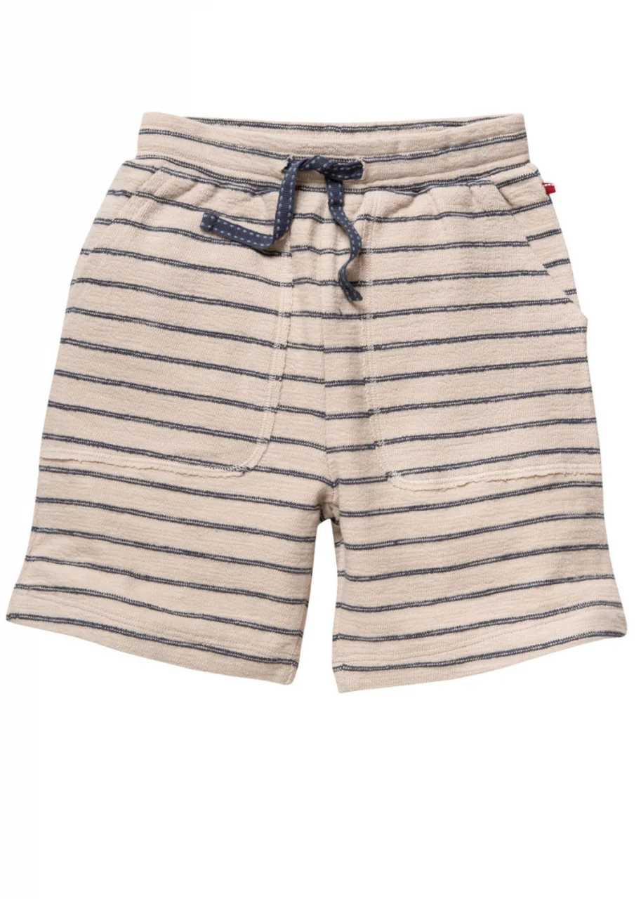 Bermuda shorts Beige stripes for children in pure organic cotton