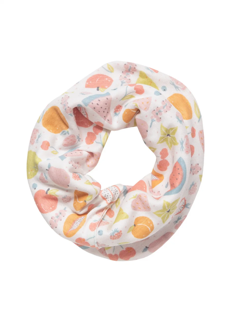 Fruits reversible neck warmer for girl in pure organic cotton