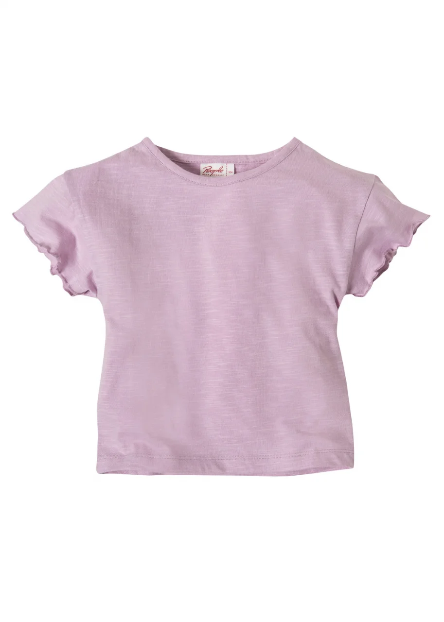 Girl's lilac T-shirt in pure organic cotton