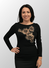 Maglia con ricamo floreale Ester in Lana Seta