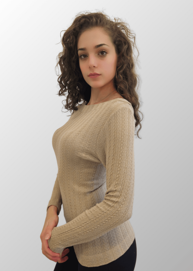 Maglia jacquard Renata in Lana Seta