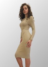 Abito lungo jacquard Teresa in Lana Seta