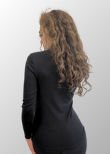 Maglia con lupetto e ricamo floreale Selena in Lana Seta