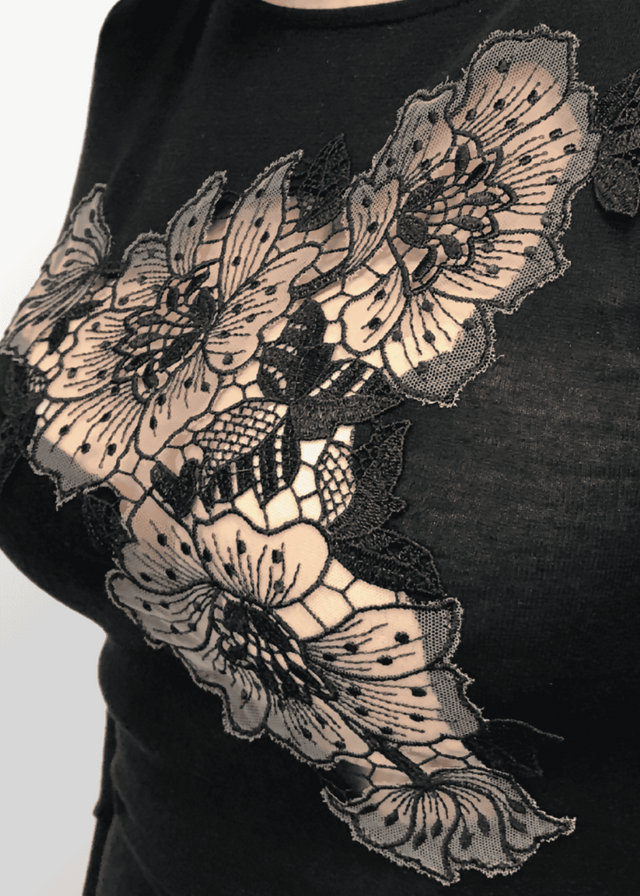 Maglia con ricamo floreale Ester in Lana Seta