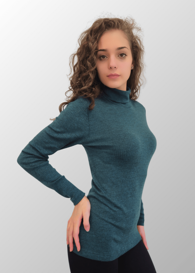 Sophie Mock Neck Sweater in Modal Wool Cashmere 
