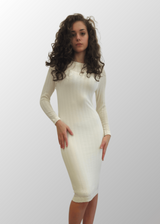 Abito lungo jacquard Teresa in Lana Seta