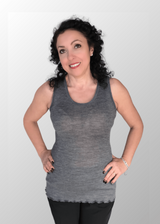 Eva wide shoulder tank top in pure wool 