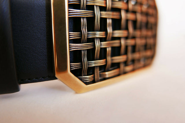 Cintura GARZA ORO ANTICO in pelle di vitello