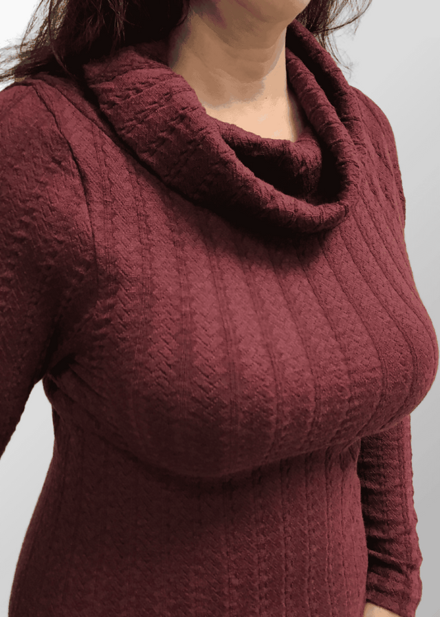 Abito lungo jacquard scollo a scialle Antonella in Lana Seta