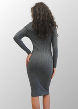 Abito lungo jacquard Teresa in Lana Seta