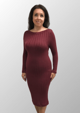 Abito lungo jacquard Teresa in Lana Seta