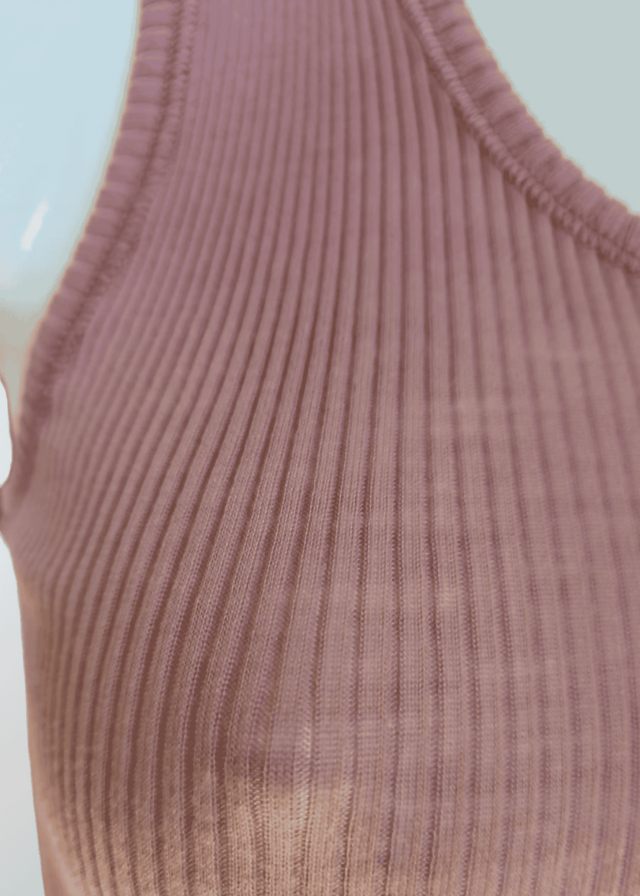 Eva wide shoulder tank top in pure wool 