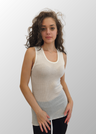 Eva wide shoulder tank top in pure wool 