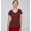 T-shirt donna Evoker collo a V in puro cotone biologico - Bordeaux